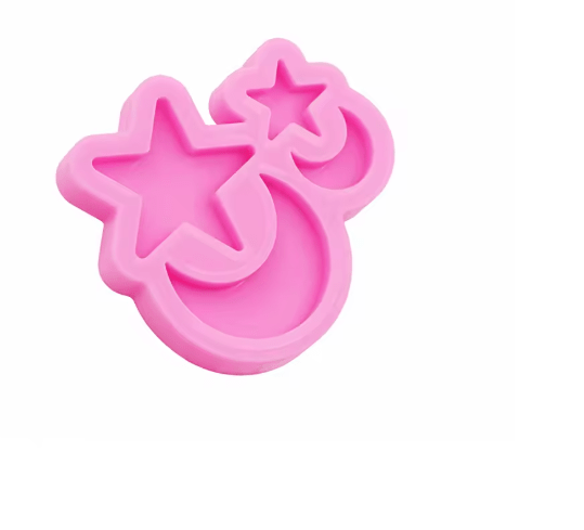 Molde de silicona para pendientes y llavero con forma de luna y estrella brillante - Quierox - Tienda Online