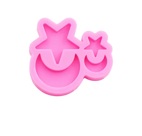 Molde de silicona para pendientes y llavero con forma de luna y estrella brillante - Quierox - Tienda Online