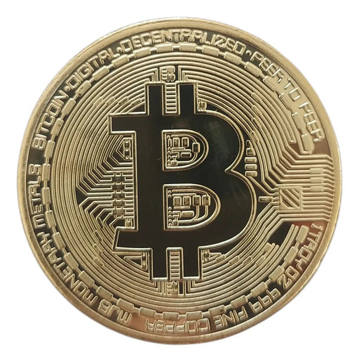 Moneda de coleccion Bitcoin Física en Oro - Quierox - Tienda Online