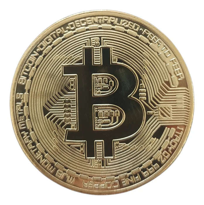 Moneda de coleccion Bitcoin Física en Oro - Quierox - Tienda Online