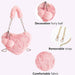 Monedero peludo con forma de corazón para mujer, bonito bolso de hombro - Quierox - Tienda Online