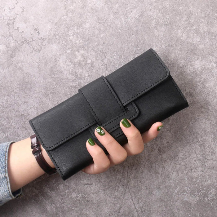 Monederos largos para mujer, billeteras con hebilla de Metal, billeteras simples - Quierox - Tienda Online