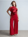 Mono con rosetas y cuello halter - Magic Crepe - Quierox - Tienda Online