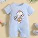 Mono de manga corta para niño con estampado de mono y entrepierna con broches - Quierox - Tienda Online