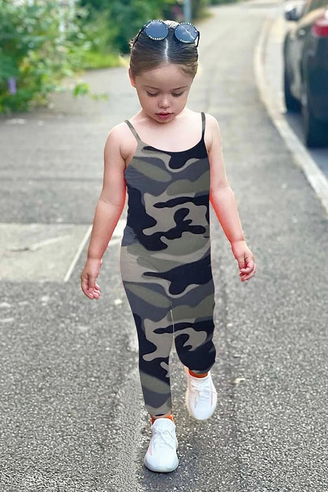 Mono de moda estampado sin mangas con pantalones largos para niñas - Quierox - Tienda Online