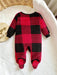 Mono unisex con pies a cuadros para bebé recién nacido, pijama navideño de cuadros - Quierox - Tienda Online