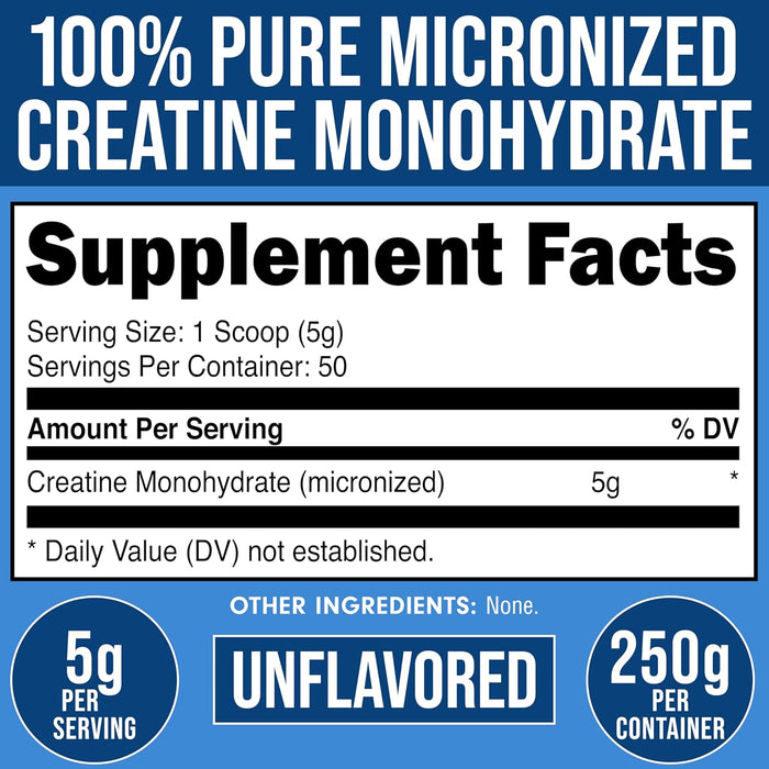 Monohidrato de creatina micronizada pura Bucked Up para mujeres y hombres 250g - Quierox - Tienda Online
