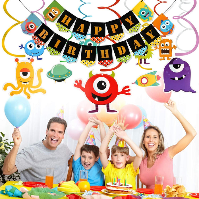 Monster Bash Decoraciones para fiesta de cumpleaños de y pancarta colgante, al azar - Quierox - Tienda Online