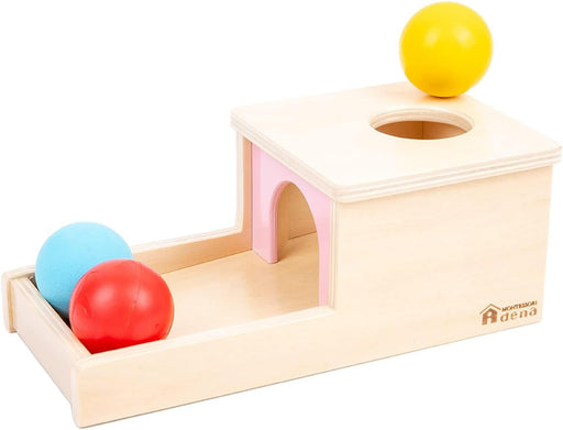 Montessori Caja de permanencia de objetos con bandeja de tres bolas - Quierox - Tienda Online