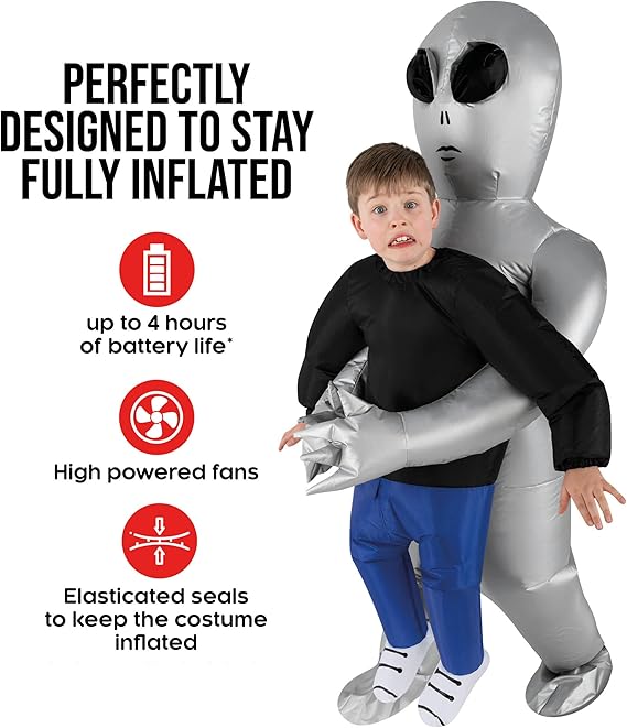 Morph Disfraz de alienígena plateado para niños, disfraz inflable de alienígena para niños - Quierox - Tienda Online