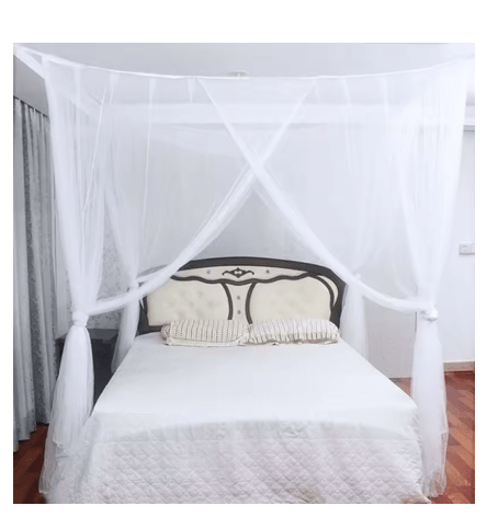 Mosquitera de algodón de cuatro puertas con dosel cuadrado atractivo para cama, elegante. - Quierox - Tienda Online