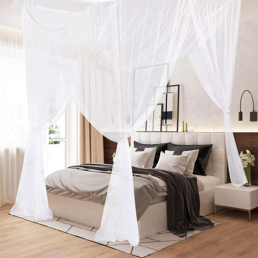 Mosquitera de algodón de cuatro puertas con dosel cuadrado atractivo para cama, elegante. - Quierox - Tienda Online