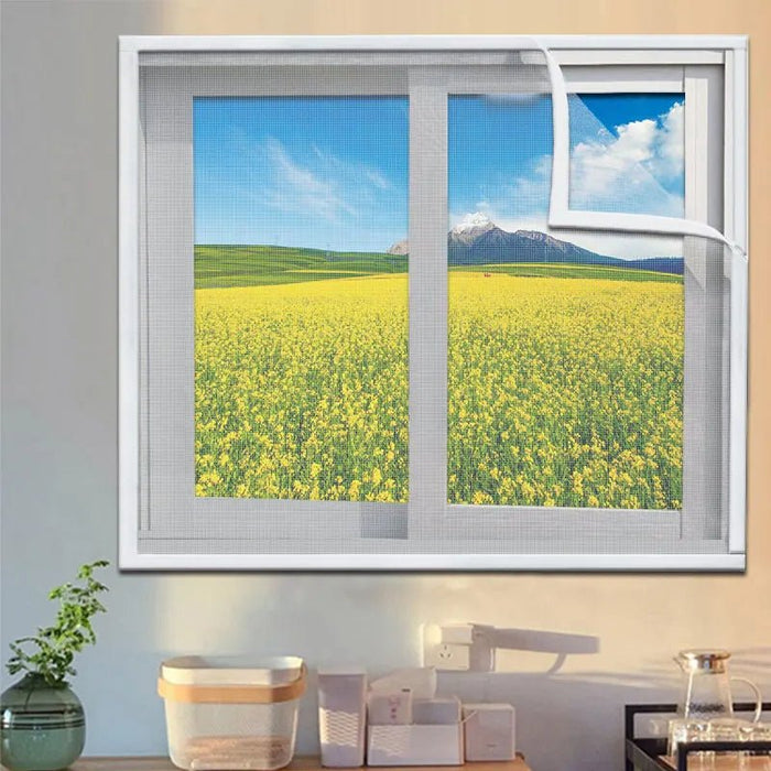 Mosquiteras para ventanas autoadhesivas y reutilizables, blancas, de tul, lavables - Quierox - Tienda Online