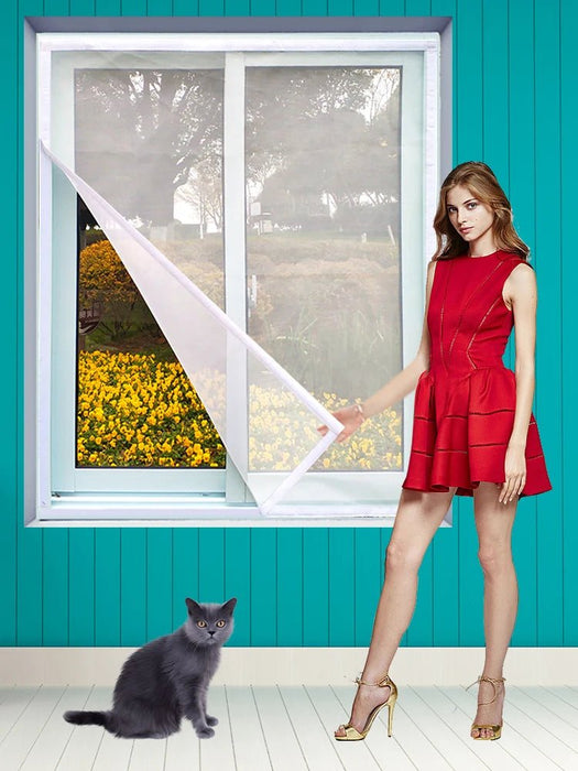 Mosquiteras para ventanas autoadhesivas y reutilizables, blancas, de tul, lavables - Quierox - Tienda Online