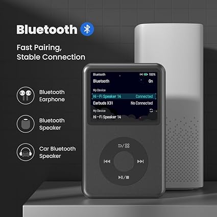 MP3 con Bluetooth, 128 GB, reproductor de música digital portátil - Quierox - Tienda Online