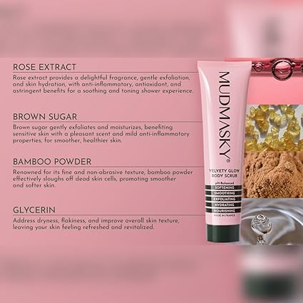 Mudmasky Exfoliante corporal Velvety Glow de 6.0 onzas - Quierox - Tienda Online