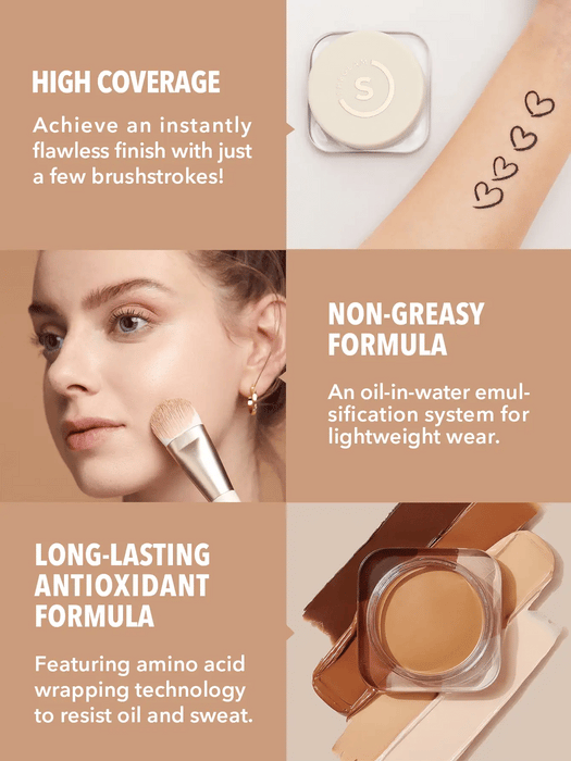 Muestra de bálsamo de base de maquillaje de cobertura total SHEGLAM Skinfluencer - Deep - Quierox - Tienda Online