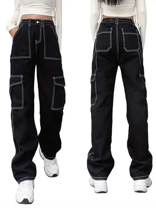 Mujer Y2K Niñas Cintura Alta Vaqueros Holgados, - Quierox - Tienda Online