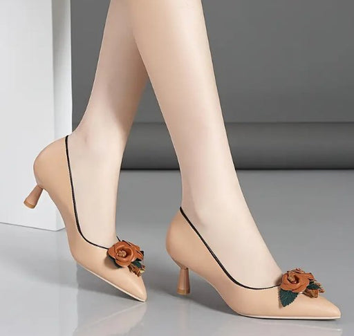 Mujeres Zapatos De Tacón De Aguja Con Decoración De Flores - Quierox - Tienda Online