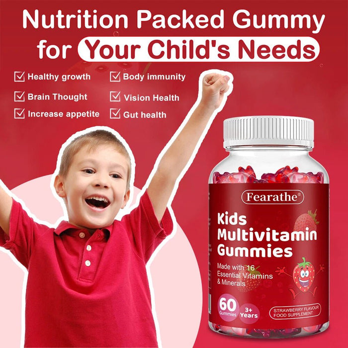 Multivitamínico infantil, 60 ositos de goma veganos con sabor a fresa - Quierox - Tienda Online