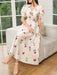 Mulvari Vestido elegante con mangas abullonadas y estampado floral para mujeres - Quierox - Tienda Online