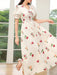 Mulvari Vestido elegante con mangas abullonadas y estampado floral para mujeres - Quierox - Tienda Online