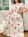 Mulvari Vestido elegante con mangas abullonadas y estampado floral para mujeres - Quierox - Tienda Online