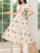 Mulvari Vestido elegante con mangas abullonadas y estampado floral para mujeres - Quierox - Tienda Online