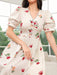 Mulvari Vestido elegante con mangas abullonadas y estampado floral para mujeres - Quierox - Tienda Online
