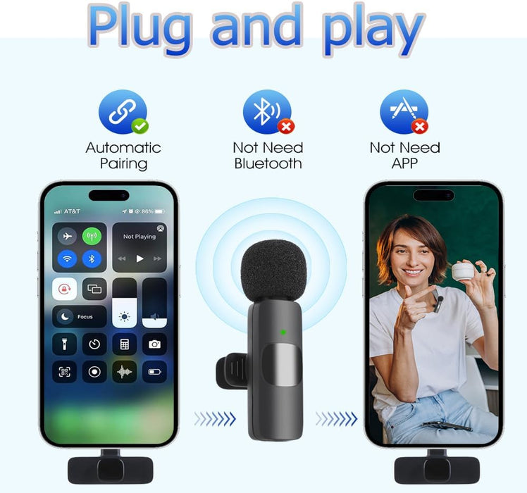 MUSBUS Paquete de 2 micrófonos inalámbricos Lavalier - Quierox - Tienda Online
