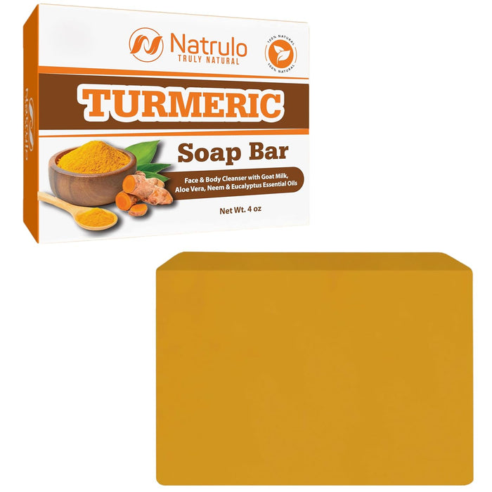 Natrulo Jabón de cúrcuma en barra para rostro y cuerpo, 5oz - Quierox - Tienda Online