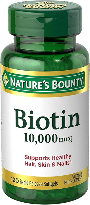 Nature's Bounty Biotina 10,000 mcg, cápsulas blandas líquidas de liberación rápida - Quierox - Tienda Online