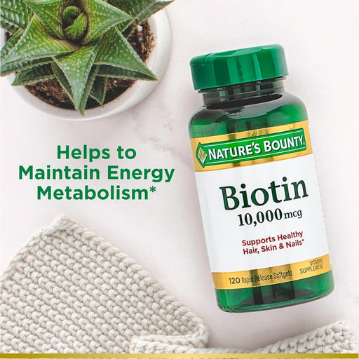 Nature's Bounty Biotina 10,000 mcg, cápsulas blandas líquidas de liberación rápida - Quierox - Tienda Online