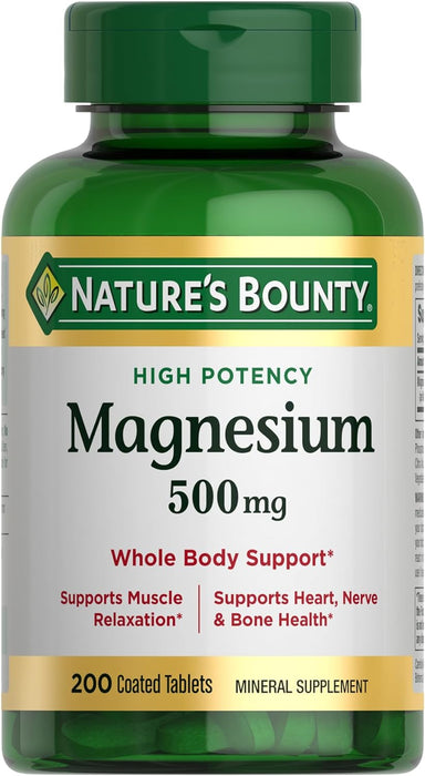 Nature's Bounty Magnesio, salud ósea y muscular, apoyo para todo el cuerpo, comprimidos - Quierox - Tienda Online