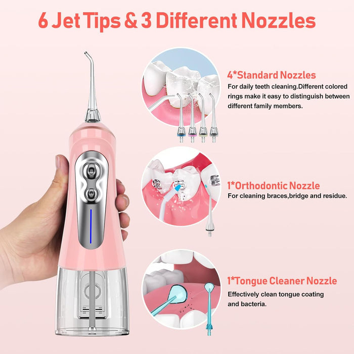 NBGRLVS Limpiador dental con agua, 6 modos, 6 puntas y estuche de almacenamiento - Quierox - Tienda Online