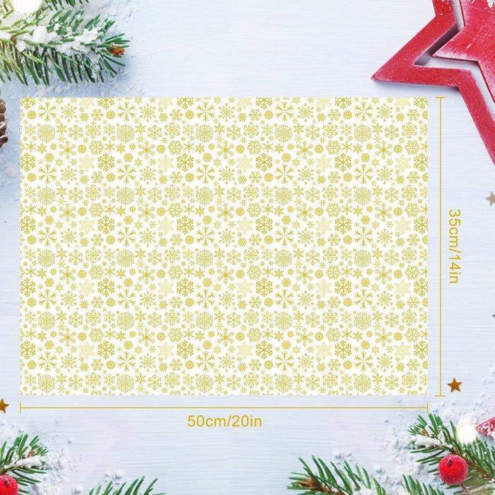 NEBURORA 60 hojas de papel de seda navideño con copos de nieve - Quierox - Tienda Online