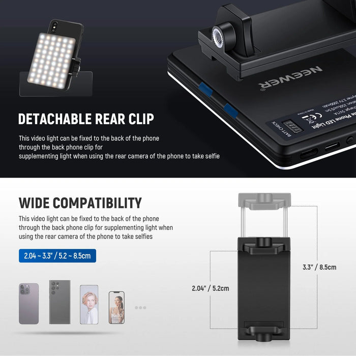 NEEWER BASICS NL - 60AI Luz para selfies con clip para teléfono - Quierox - Tienda Online