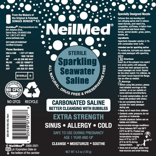 NeilMed Agua de mar con gas, aerosol nasal salino extrafuerte - Quierox - Tienda Online