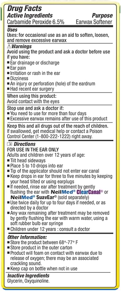 NeilMed ClearCanal Gotas ablandadoras de cerumen de 15 ml - No irritantes. - Quierox - Tienda Online