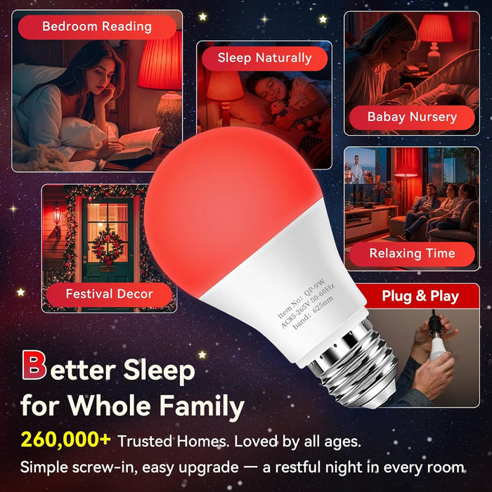 Neporal Bombilla de Luz Roja de 625nm para Dormir, de Bloqueo 100% de Luz Azul - Quierox - Tienda Online