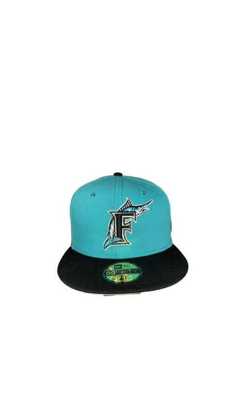 New Era Miami Marlins Ajustado con Parche 10th Anny, Rosa Azulada/Negro - Quierox - Tienda Online