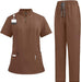 Niaahinn Conjunto de uniforme médico para mujer blusa con cuello y pantalones cargo - Quierox - Tienda Online