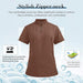 Niaahinn Conjunto de uniforme médico para mujer blusa con cuello y pantalones cargo - Quierox - Tienda Online