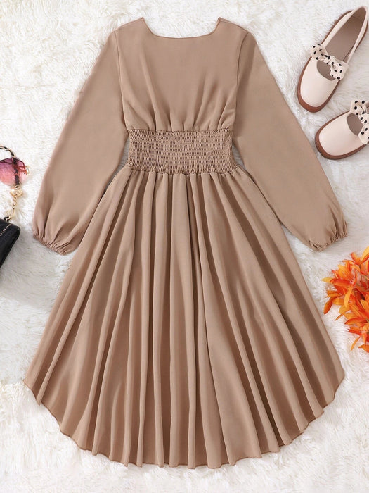 Niñas Blusa peplum de cuello cruzado de cintura fruncido bajo irregular - Quierox - Tienda Online