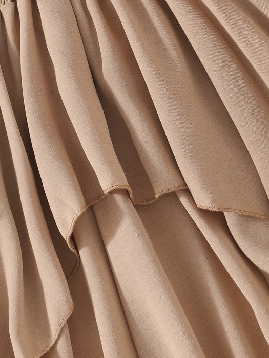 Niñas Blusa peplum de cuello cruzado de cintura fruncido bajo irregular - Quierox - Tienda Online