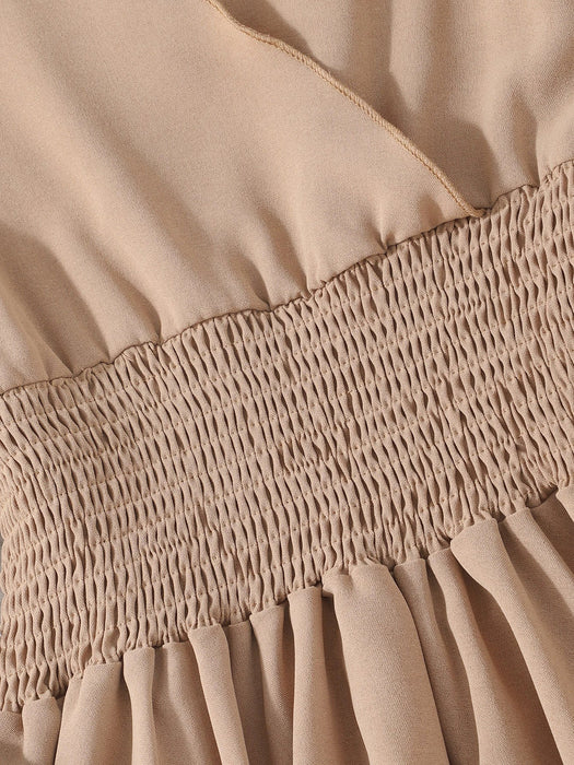 Niñas Blusa peplum de cuello cruzado de cintura fruncido bajo irregular - Quierox - Tienda Online