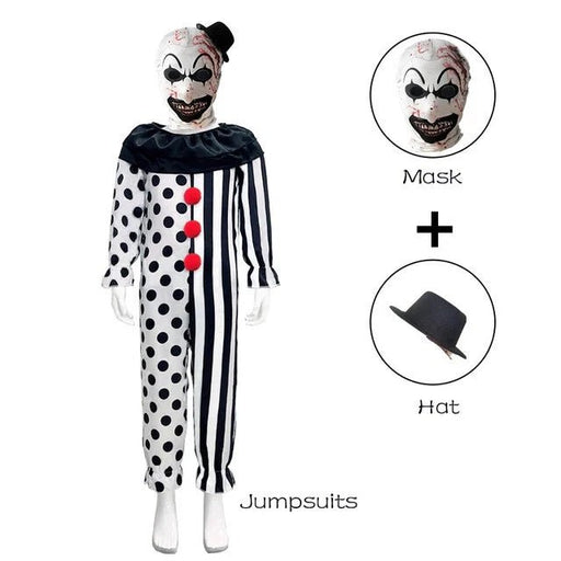 Niños Terrifier Disfraz de Cosplay Horror Negro Blanco Payaso - Quierox - Tienda Online