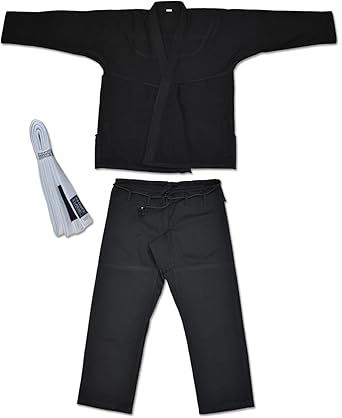 NO PATCH Kimonos brasileños de Jiu Jitsu - cinta Blanco (A2, negro) - Quierox - Tienda Online
