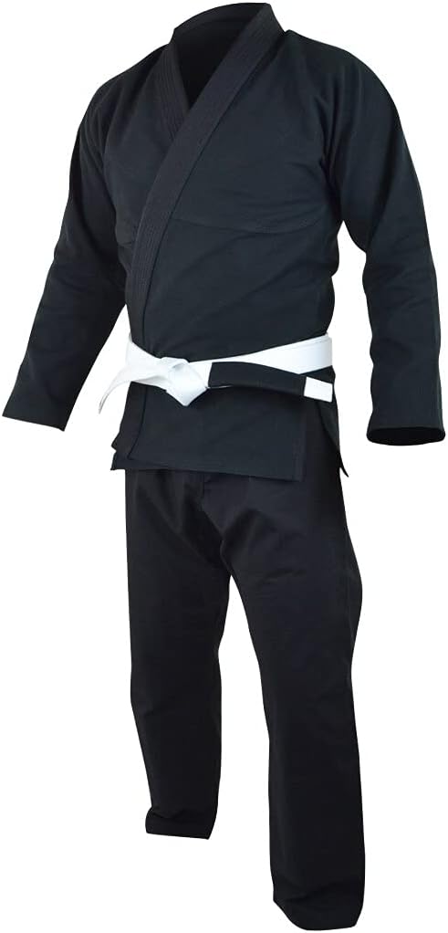 NO PATCH Kimonos brasileños de Jiu Jitsu - cinta Blanco (A2, negro) - Quierox - Tienda Online