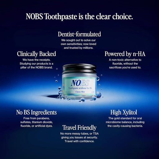 NOBS Pastillas de pasta de dientes, Nano hidroxiapatita, sin fluoruro y plástico - Quierox - Tienda Online
